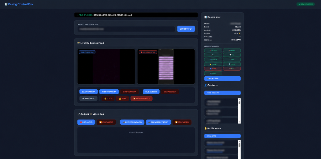 Pasing Control Pro App Dashboard
